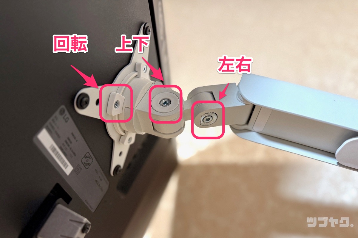 首振り・回転の調節
