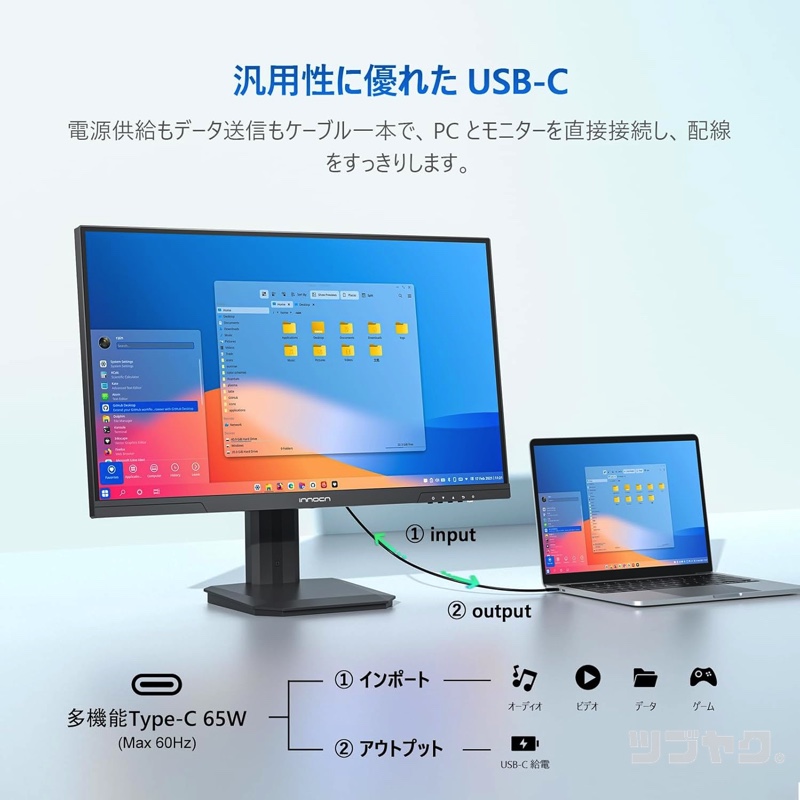 ケーブル1本で