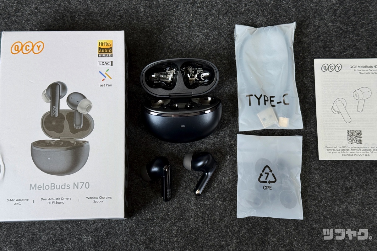 QCY MeloBuds N70 セット内容